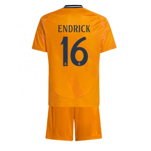 Dětský fotbalový dres Real Madrid Endrick #16 2024-25 Venkovní Krátký Rukáv (+ trenýrky)